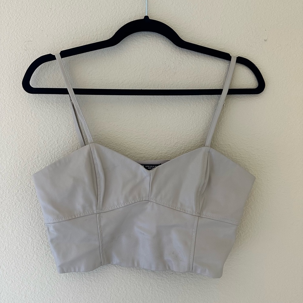 ZARA Cropped Leather Tank